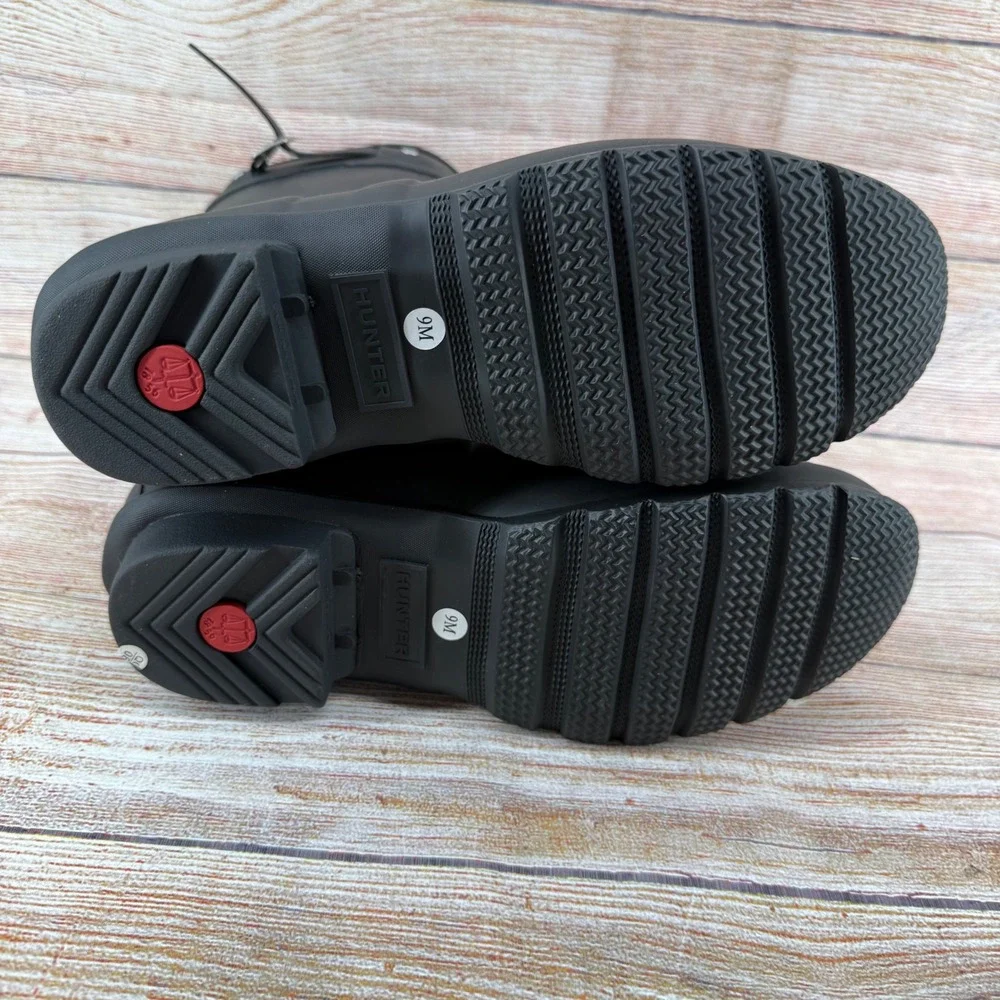 Hunter‎ Original Short Black Matte Rain Boots Womens 9 WFS1000RMA-O